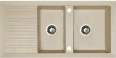 Marmorin CIRE kétmedencés gránit mosogató, csepegtetővel, homok 375213007