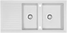 Marmorin CIRE kétmedencés gránit mosogató, csepegtetővel, fehér 375213006