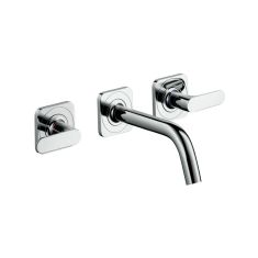 Hansgrohe AXOR CITTERIO M 3-lyukú, falba építhető mosdó csaptelep rozettákkal, króm 34313000