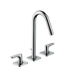 Hansgrohe AXOR CITTERIO M 3-lyukú mosdó csaptelep rozettákkal és rövid kifolyóval, króm 34133000