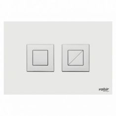 Valsir CRYSTAL fehér design nyomólap, “m” méret, pneumatikus, szögletes, inox VS0877337