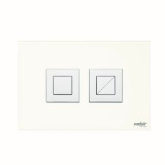 Valsir CRYSTAL fehér design nyomólap,“m” méret, pneumatikus, szögletes, fényes króm VS0877335