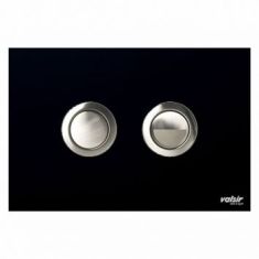 Valsir CRYSTAL fekete design nyomólap, “m” méret, pneumatikus, kerek, fényes króm VS0877351