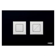 Valsir CRYSTAL fekete design nyomólap, “m” méret, pneumatikus, szögletes, fényes króm VS0877355