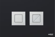 Valsir CRYSTAL fekete design nyomólap, “m” méret, pneumatikus, szögletes, inox VS0877357