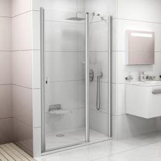 Ravak CHROME CSD2-100 zuhanyajtó, 2 részes, 100x195, szatén keret/átlátszó edzett üveg 0QVACU00Z1