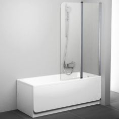 Ravak CVS2-100 kádparaván, 2 részes, jobbos, 99x150 cm, szatén keret+Transparent üveg 7QRA0U00Z1