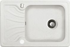 Marmorin DATO egymedencés gránit mosogató, csepegtetővel, fehér 240113006