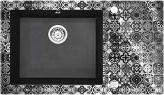 Deante CAPELLA PRECIOUS SILVER egymedencés, üveg-gránit mosogató, 86x50x20 cm, ezüst-fekete ZSCGP2C