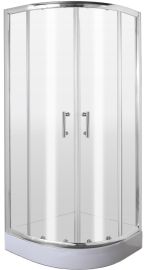Deante JASMIN íves zuhanykabin 80x80x185 cm, átlátszó üveg, króm keret KGJ052P