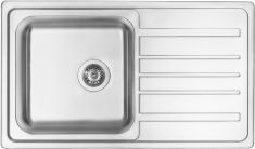 Deante VIRGO rozsdamentes mosogatótálca, egymedencés, 86x50x20.5 cm, szatén hatású ZPV0113