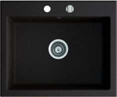 Marmorin DEBRA egymedencés gránit mosogató, fekete 436103002