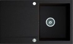 Marmorin DEBRA egymedencés gránit mosogató, csepegtetővel, fekete 436113002