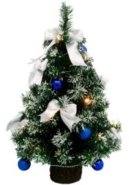 DekorTrend DEKO MINI műfenyő, 2D, masnikkal, rönk talppal, 45cm, KFA 046