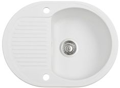 Marmorin DURO egymedencés gránit mosogató, csepegtetővel, fehér 130133006