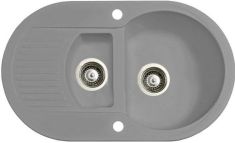 Marmorin DURO egymedencés gránit mosogató, gyümölcsmosóval csepegtetővel, szürke 130513003