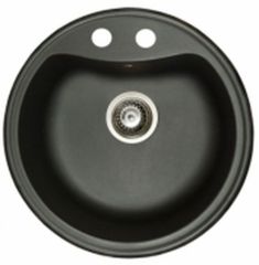 Marmorin DURO egymedencés gránit mosogató, kerek, fekete 130803002