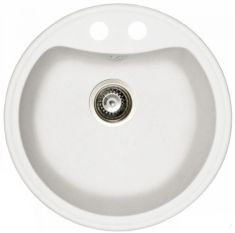 Marmorin DURO egymedencés gránit mosogató, kerek, fehér 130803006