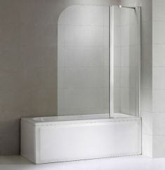 Wellis EDGE 120 kádparaván, Easy Clean bevonat, 120x145 cm, átlátszó üveg/alumínium profil