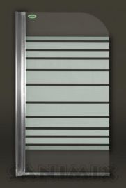 Sanimix egyrészes csíkos kádparaván, 75x130 cm, biztonsági üveg 22.46.5