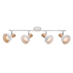 Elmark ADDY mennyezeti spot lámpa, 4xE14, fehér/fa, 955ADDY4/WH