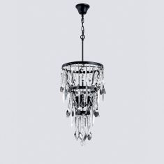 Elmark DINNER csillár, kristály dekorral, 3xE14, fekete/króm, 955DINNER3M