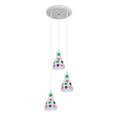 Elmark DOTS függőlámpa, 3xE27, fehér/színes, 955DOTS3P