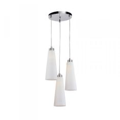 Elmark KAREN függőlámpa, 3xE27, szatén nikkel/fehér, 955KAREN3R