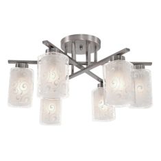Elmark LEXI mennyezeti lámpa, 6xE27, szatén nikkel, 955LEXI6/SN