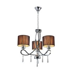 Elmark LILLY csillár, kristály dekorral, 3xE27, króm/fekete, 955LILLY3