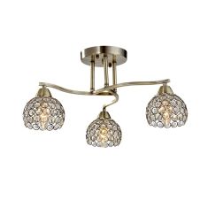 Elmark LIZA mennyezeti lámpa, kristály dekorral, 3xE14, antik réz, 955LIZA3/AB