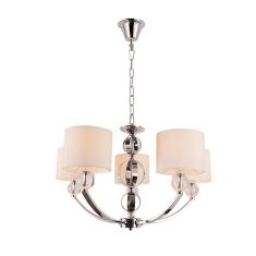 Elmark MAYA csillár, 5xE27, króm/fehér, 955MAYA5