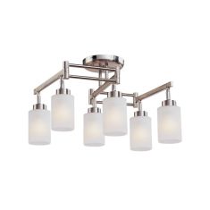 Elmark SARA mennyezeti lámpa, 6xE27, szatén nikkel/fehér, 955SARA6