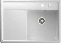 Marmorin EWIT egymedencés gránit mosogató, csepegtetővel, fehér 515113006