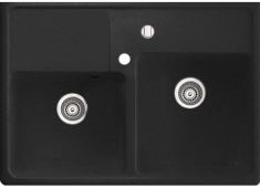 Marmorin EWIT kétmedencés gránit mosogató, fekete 515203002