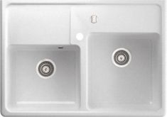 Marmorin EWIT kétmedencés gránit mosogató, fehér 515203006
