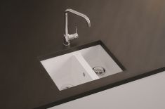 Marmorin faDO egymedencés gránit mosogató, gyümölcsmosóval fehér 427500006