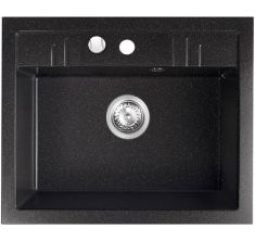 Ferro MEZZO II gránit mosogató, 58x48x17.6 cm, fényes grafit, DRGM1/48/58HA