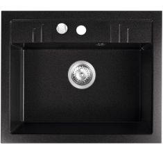 Ferro MEZZO II gránit mosogató, 58x48x17.6 cm, grafit, DRGM1/48/58BA