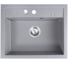 Ferro MEZZO II gránit mosogató, 58x48x17.6 cm, szürke, DRGM1/48/58GA