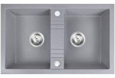 Ferro MEZZO II gránit mosogató, 78x48x17.7 cm, szürke, DRGM2/48/78GA