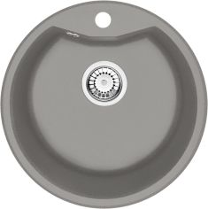 Deante FORTISSIMO gránit mosogató, szifonnal, leeresztővel, d48 cm, metál szürke, ZRSS803