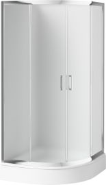 Deante FUNKIA íves, tolóajtós zuhanykabin, 90x90x185 cm, matt üveg, króm keret KYP651K