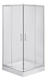 Deante FUNKIA szögletes zuhanykabin tálcával, 80x80x201 cm, matt üveg, króm keret KYC642K+KTC042B