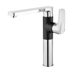 Deante GARDENIA mosogató csaptelep, szögletes kifolyócsóvel, fekete-króm BEGB630