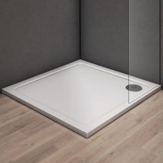 GH Design szögletes zuhanytálca, szifon nélkül, 80x80x3 cm, fehér