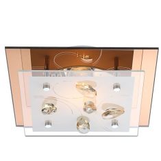 GLOBO AYANA mennyezeti lámpa, üveg, K5 kristály dekor, 1xE27, ILLU, 40412