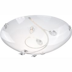 GLOBO BURGUNDY mennyezeti lámpa, matt króm, K5 kristály, 1xE27, ILLU 40404-1