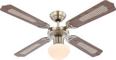GLOBO CHAMPION ventilátoros lámpa, húzókapcsolóval, E27, 1x60W, bronz/rattan,tölgy 0309