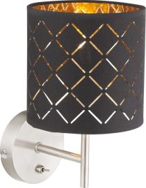 GLOBO CLARKE fali lámpa, E14, 1x40W, fekete/arany 15229W